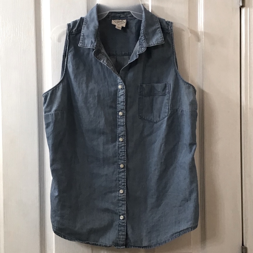 Light Denim Sleeveless Top